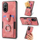 For Realme C67 4G Retro Skin-feel Ring Card Wallet Phone Case(Pink) - 1