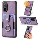 For Realme C67 4G Retro Skin-feel Ring Card Wallet Phone Case(Purple) - 1