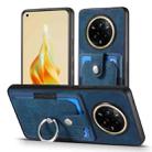 For Realme 14 Pro Retro Skin-feel Ring Card Wallet Phone Case(Blue) - 2