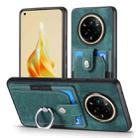 For Realme 14 Pro+ Retro Skin-feel Ring Card Wallet Phone Case(Green) - 2