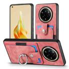 For Realme 14 Pro+ Retro Skin-feel Ring Card Wallet Phone Case(Pink) - 2