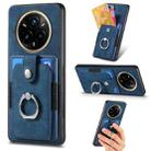 For Realme 13 Pro Retro Skin-feel Ring Card Wallet Phone Case(Blue) - 1
