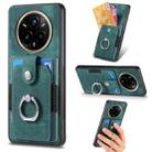 For Realme 13 Pro Retro Skin-feel Ring Card Wallet Phone Case(Green) - 1