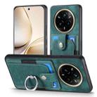For Realme 13 Pro Retro Skin-feel Ring Card Wallet Phone Case(Green) - 2