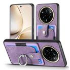 For Realme 13 Pro Retro Skin-feel Ring Card Wallet Phone Case(Purple) - 2