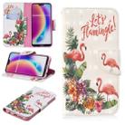 3D Colored Drawing Pattern Horizontal Flip Leather Case for  Huawei P20 Lite, with Holder & Card Slots & Wallet(English Flamingo) - 1