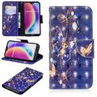 3D Colored Drawing Pattern Horizontal Flip Leather Case for  Huawei P20 Lite, with Holder & Card Slots & Wallet(Purple Butterfly) - 1