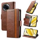 For Realme 5G  Global CaseNeo Splicing Dual Magnetic Buckle Leather Phone Case(Brown) - 1