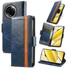 For Realme 5G  Global CaseNeo Splicing Dual Magnetic Buckle Leather Phone Case(Blue) - 1