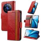 For Realme 12 Pro CaseNeo Splicing Dual Magnetic Buckle Leather Phone Case(Red) - 1