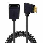 JUNSUNMAY 4K 60Hz Mini HDMI Male to HDMI 2.0V Female Spring Cable, Length:1.8m(Left) - 1