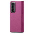 For Honor Magic V2 Litchi Magnetic Hinge Shockproof Phone Case(Rose) - 1