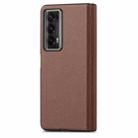 For Honor Magic V2 Litchi Magnetic Hinge Shockproof Phone Case(Brown) - 1