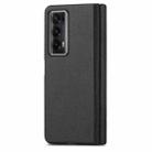 For Honor Magic V2 Litchi Magnetic Hinge Shockproof Phone Case(Black) - 1