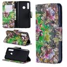 3D Colored Drawing Pattern Horizontal Flip Leather Case for Huawei Honor 10i / P Smart Plus, with Holder & Card Slots & Wallet(Green Butterfly) - 1