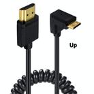 JUNSUNMAY 4K 60Hz Mini HDMI Male to HDMI 2.0V Male Spring Cable, Length:1.2m(Up) - 1