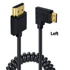 JUNSUNMAY 4K 60Hz Mini HDMI Male to HDMI 2.0V Male Spring Cable, Length:1.8m(Left) - 1