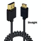 JUNSUNMAY 4K 60Hz Mini HDMI Male to HDMI 2.0V Male Spring Cable, Length:1.8m(Straight) - 1