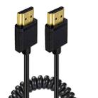 JUNSUNMAY 4K 60Hz HDMI Male to Male HDMI 2.0V Elbow Head Spring Cable, Length:1.2m(Straight) - 1