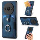 For Xiaomi Redmi A3 Retro Skin-feel Ring Card Wallet Phone Case(Blue) - 1