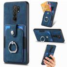 For Xiaomi Redmi 9 Retro Skin-feel Ring Card Wallet Phone Case(Blue) - 1