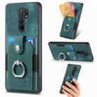 For Xiaomi Redmi 9 Retro Skin-feel Ring Card Wallet Phone Case(Green) - 1