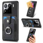 For Xiaomi 15 Retro Skin-feel Ring Card Wallet Phone Case(Black) - 1