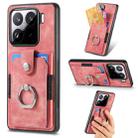 For Xiaomi 15 Retro Skin-feel Ring Card Wallet Phone Case(Pink) - 1
