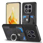 ForXiaomi Redmi Note 14 Pro+ 5G Retro Skin-feel Ring Card Wallet Phone Case(Black) - 2