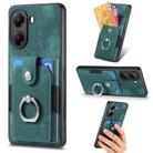 For Redmi Turbo 4 Retro Skin-feel Ring Card Wallet Phone Case(Green) - 1