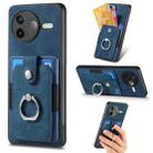 For Redmi K80 / Poco F7 Pro Retro Skin-feel Ring Card Wallet Phone Case(Blue) - 1