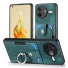 For Redmi K80 / Poco F7 Pro Retro Skin-feel Ring Card Wallet Phone Case(Green) - 2