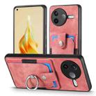 For Redmi K80 / Poco F7 Pro Retro Skin-feel Ring Card Wallet Phone Case(Pink) - 2