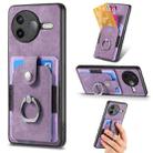 For Redmi K80 / Poco F7 Pro Retro Skin-feel Ring Card Wallet Phone Case(Purple) - 1