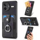 For Redmi K80 Pro / Poco F7 Ultra Retro Skin-feel Ring Card Wallet Phone Case(Black) - 1