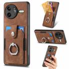 For Redmi K80 Pro / Poco F7 Ultra Retro Skin-feel Ring Card Wallet Phone Case(Brown) - 1