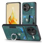For Redmi K80 Pro / Poco F7 Ultra Retro Skin-feel Ring Card Wallet Phone Case(Green) - 2