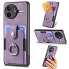 For Redmi K80 Pro / Poco F7 Ultra Retro Skin-feel Ring Card Wallet Phone Case(Purple) - 1