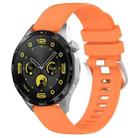 For Huawei Watch GT4 46mm 22mm Liquid Glossy Silver Buckle Silicone Watch Band(Orange) - 1
