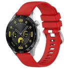 For Huawei Watch GT4 46mm 22mm Liquid Glossy Silver Buckle Silicone Watch Band(Red) - 1