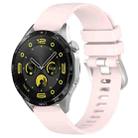 For Huawei Watch GT4 46mm 22mm Liquid Glossy Silver Buckle Silicone Watch Band(Pink) - 1