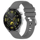 For Huawei Watch GT4 46mm 22mm Liquid Glossy Silver Buckle Silicone Watch Band(Dark Gray) - 1