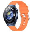 For Huawei Watch 4 Pro 22mm Liquid Glossy Silver Buckle Silicone Watch Band(Orange) - 1