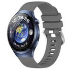 For Huawei Watch 4 Pro 22mm Liquid Glossy Silver Buckle Silicone Watch Band(Dark Gray) - 1