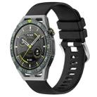 For Huawei Watch GT3 SE 22mm Liquid Glossy Silver Buckle Silicone Watch Band(Black) - 1