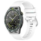 For Huawei Watch GT3 SE 22mm Liquid Glossy Silver Buckle Silicone Watch Band(White) - 1
