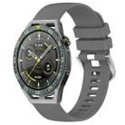 For Huawei Watch GT3 SE 22mm Liquid Glossy Silver Buckle Silicone Watch Band(Dark Gray) - 1