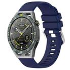 For Huawei Watch GT3 SE 22mm Liquid Glossy Silver Buckle Silicone Watch Band(Dark Blue) - 1