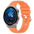 For Huawei Watch GT3 Pro 46mm 22mm Liquid Glossy Silver Buckle Silicone Watch Band(Orange) - 1