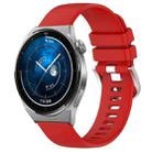 For Huawei Watch GT3 Pro 46mm 22mm Liquid Glossy Silver Buckle Silicone Watch Band(Red) - 1